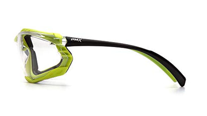 Pyramex Proximity Safety Glasses Eye Protection, Amber H2X Anti-Fog - color: Clear H2max Anti-fog Lens/ Black-lime Frame