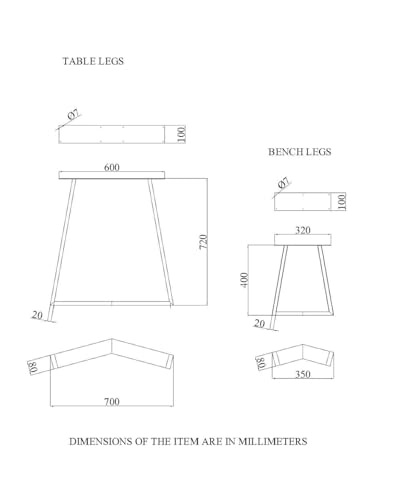 28 Inch Dining Table Legs, 28" W Metal Desk Legs for Table Set of 2 - color: Trapezoidal