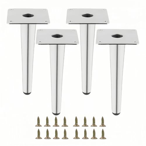 8 Inch Silver Furniture Couch Cabinet Dresser Legs Set of 4 - color: Silver, size: 8"-Set of 4