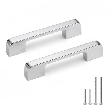 Polished Chrome Cabinet Pulls 3-3/4" Polished Nickel Cabinet Pulls - color: Polished Chrome, size: 3-3/4 Inch (96 mm) Hole Centers