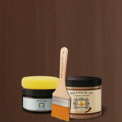 Water-Based Gel Stains by Retique It (Liquid Wood Kit, 25 Dark Oak) - color: 25 Dark Oak, size: Liquid Wood Kit