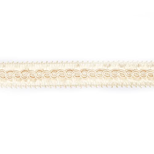 6.5 Yard Handmade Basic Trim,0.59" Diameter Gimp Braid-Beige - color: beige, size: 6.5