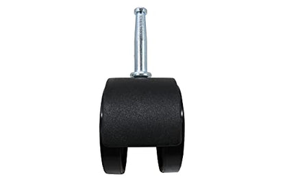 Shepherd 2" Smooth-Rolling Twin Wheel Office Chair Casters, Dual-Wheel Swivel Caster Wheels for Office Chairs, Set of 2, Black - style: 2" wheel, 5/16" x 1-1/2" grip-neck stem