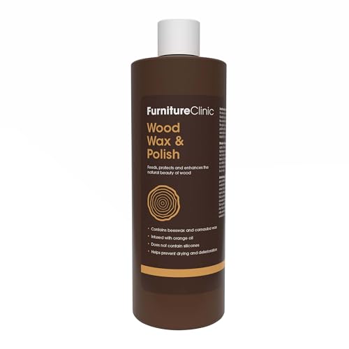 Furniture Clinic Wood Wax Polish, Clean & Protect Treated & Untreated Wood - size: 17oz / 500ml