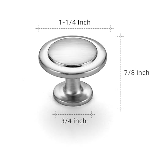 Ravinte Brushed Nickel Round Cabinet Knobs,Zinc Pulls,1-1/4 Inch,30 Pack - color: Brushed Nickel