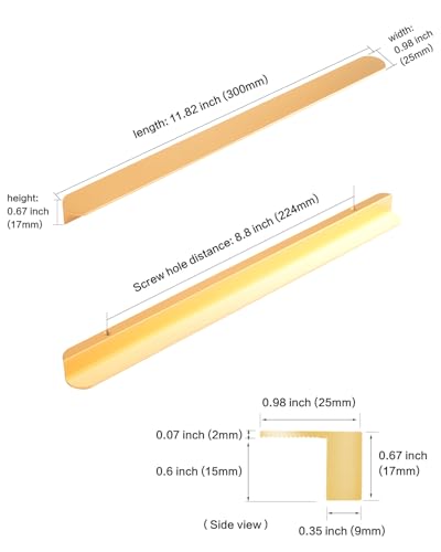 5 Pack Gold Modern Drawer Pulls Cupboard Handles 8.8 Inch(224mm) Hole Center Furniture Long Cabinet Handle Dresser Hardware - color: Gold-5 Pack, size: 8.8 Inch(224mm)