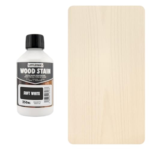 Littlefair's Non-Toxic Water-Based Wood Stain - Traditional Range 250ml Sensual Soft White Wood Dye for Indoor Timber Including Doors and Skirting Boards