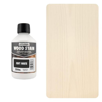 Littlefair's Non-Toxic Water-Based Wood Stain - Traditional Range 250ml Sensual Soft White Wood Dye for Indoor Timber Including Doors and Skirting Boards
