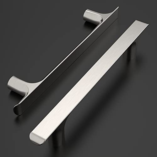 Amerdeco 10 Pack Brushed Satin Nickel Cabinet Pulls 5 Inch(128MM) Hole Centers Kitchen Cabinet Handles Hardware Kitchen Handles for Cabinets Cupboard Handles Drawer Pulls ZH0028 - color: Brushed Satin Nickel, size: 5"/128MM, style: 10 Pack