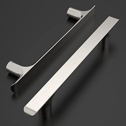 Amerdeco 10 Pack Brushed Satin Nickel Cabinet Pulls 5 Inch(128MM) Hole Centers Kitchen Cabinet Handles Hardware Kitchen Handles for Cabinets Cupboard Handles Drawer Pulls ZH0028 - color: Brushed Satin Nickel, size: 5"/128MM, style: 10 Pack