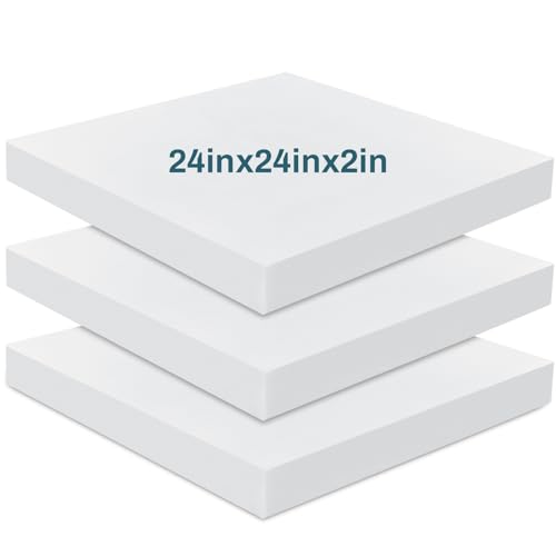 Frienda 3 Pack 2" x 24" x 24" Upholstery High Density Foam Cushion - size: 2 x 24 x 24 Inch