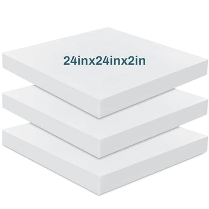 Frienda 3 Pack 2" x 24" x 24" Upholstery High Density Foam Cushion - size: 2 x 24 x 24 Inch