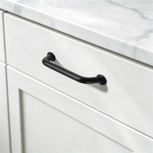 TUNNY 10 Pack Cabinet Handles-5"/128mm Matte Black Cabinet Pulls - color: Matte Black, size: 5"(128mm)Hole Center