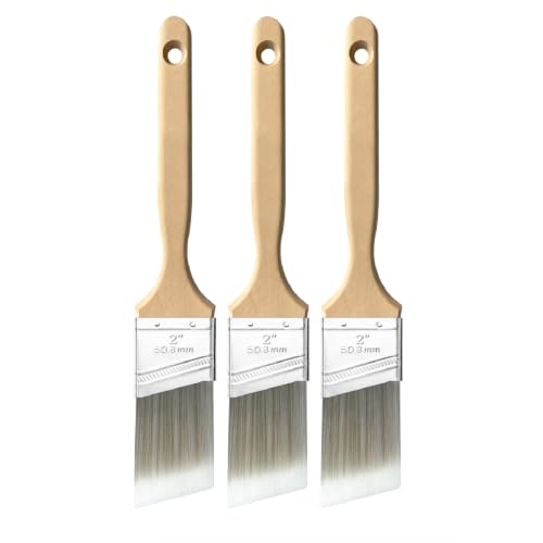 Great Andrew 3 Pack 2-inch Angle Paint Brushes, Wood Handle - size: 3 PCS, 2-In