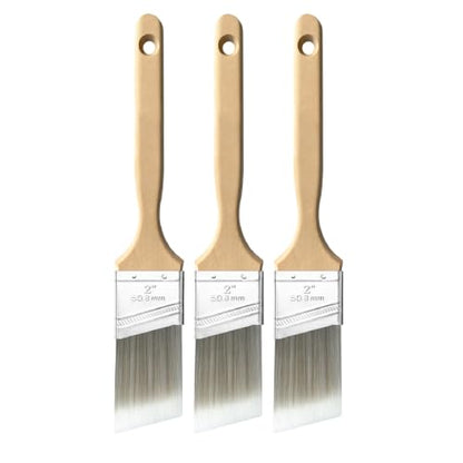 Great Andrew 3 Pack 2-inch Angle Paint Brushes, Wood Handle - size: 3 PCS, 2-In