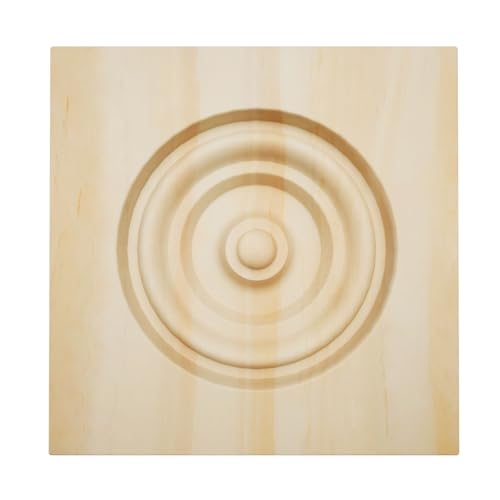 3 1/2" W x 3 1/2" H x 7/8" P Americraft Solid Wood Stain Grade Bullseye Rosette with Squared Edge, Pine - color: Pine, size: 3.5-in. W x 3.5-in. H