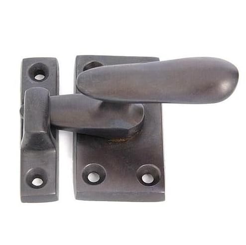 VAN DYKE'S RESTORERS Solid Brass Casement Latch with Lever Handle for Doors and Windows – Antique Brass, Polished Brass, Polished Nickel, or Bronze Finish, Includes Mounting Hardware - color: Bronze
