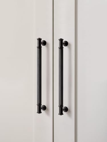 5 Pack Black Cabinet Pulls 7.56" Hole Center Matte Black Handles Drawer Pulls Closet Bathroom Vanity Dresser Hardware Zinc Alloy - color: Black, size: 7-9/16"(192mm) Hole Centers