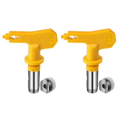 2 pcs(315 * 2) Reversible Airless Spray Tips Set for Airless Paint Sprayer,for Wall Fence Deck Cabinet and Guns House Painting - size: 315*2
