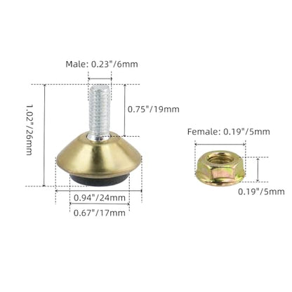 20 Pcs M6 Furniture Leveler Swivel Feet for Chair, Table and Sofa - size: M6x0.94"/24mm