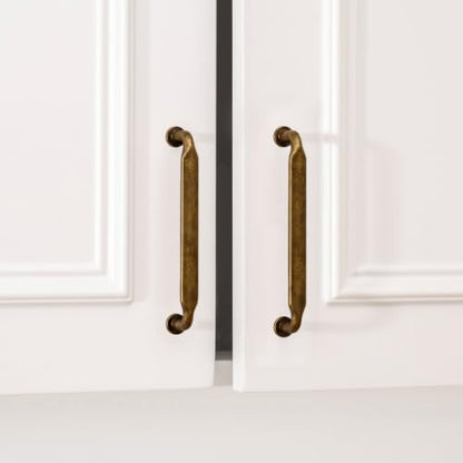 Goldenwarm 10 Pack 3-3/4 Inch Antique Brass Cabinet Pulls Retro Drawer Pull - color: Antique Brass, size: 3-3/4 Inch Hole Center