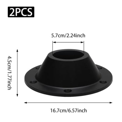 2 Pcs Black 16.7cm RV Table Base Mount, 6 Mounting Holes Screws - color: Black