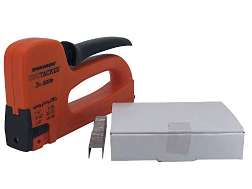 Swanson Tool Co STA653B Unitacker 3-in-1 Multi-Function Staple Gun, Lightweight Design for JT21 Light Duty Fasteners, Includes 3,200 Staples
