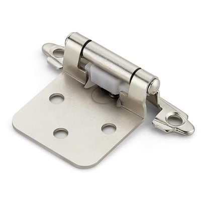 Brushed Nickel Cabinet Hinges, 1/2 Inch Overlay, 4 Pack(2 Pairs) - color: Brushed Nickel