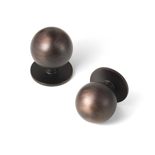 Oil Rubbed Bronze Cabinet Knobs, 1 Inch, Set of 12, Vintage Zinc Alloy Round Design for Drawers, Dressers, Vanities - color: Oil Rubbed Bronze, size: 1" Diameter