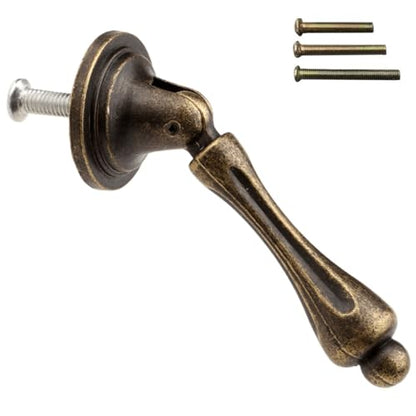 dophee Antique Cabinet Knobs Pendant Drop Pulls with Screws, 2.44"x 0.94" - size: 1 Piece