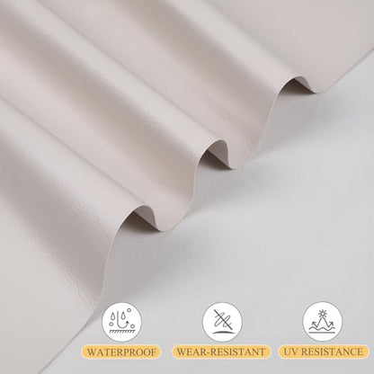 Faux Leather 0.7mm Upholstery Fabric by the Yard 10 Yard Beige - color: Beige, size: 10 Yard