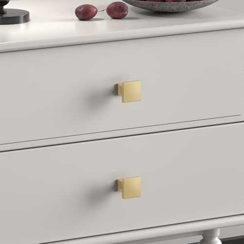 homdiy Gold Cabinet Knobs 5 Pack Brushed Gold Square Cabinet Knobs - color: Brushed Gold, size: 5 Pack