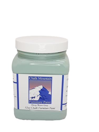 Chalk Style All-in-One Paint: Eco-friendly, matte finish for furniture, home decor, cabinets, and crafts. Low voc and odor. 32oz #11 Deep Water Gray