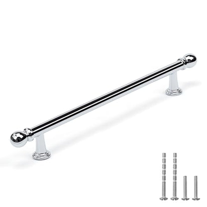 YAGU 6 Pack Polished Chrome Kitchen Cabinet Handles 7-1/2 Inch(192mm) Hole Center Solid Bright Nickel Dresser Drawer Pulls Furniture Hardware for Cupboard Wardrobe Closet Vanity - color: Polished Chrome, size: 6 Pack, style: 7.5''/192MM Hole Center