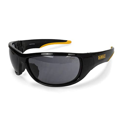 DEWALT DPG94-2C Dominator Z87+ Safety Glasses – Black Full Frame & Smoke Lens – Rubber Temples & Nosepiece – 1 Pair