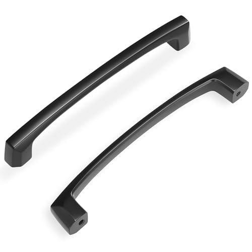 Lardmon 10 Pack 5 Inch(128mm) Hole Center Matte Black Modern Cabinet Pulls Solid Kitchen Cabinet Handles Hardware Bathroom Vanity Pulls Timeless Drawer Pulls Handles for Dresser - color: Matte Black, size: 5 Inch Hole Center, style: 10 Pack