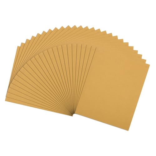 25 Pcs 320 Grit Sandpaper 9 x 11 Inch Sand Paper Alumina Gold - size: 9 x 11 Inch(320 Grit)