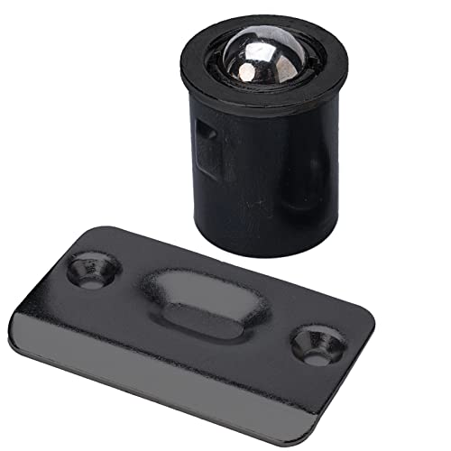 4 Pack Drive-in Ball Catch, Adjustable Spring Latch with Strike Plate for Cabinets, Black - color: Black, size: 4 Pack