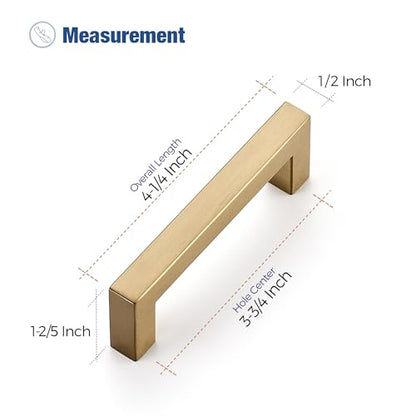 Ravinte Champagne Bronze Square Pulls Cabinet Handles,3-3/4 Inch,30 Pack - color: Champagne Bronze, size: 3-3/4 Inch Hole Center