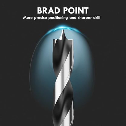 16Pcs 5MM Metric Brad Point Wood Drill Bit Set - size: 0.197" - 16pcs