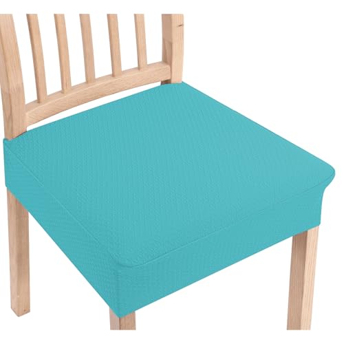 Smiry Stretch Jacquard Seat Covers for Dining Room Chairs Set of 2 - color: Aqua, size: Set of 2