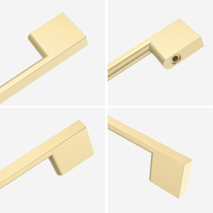 9BUILD 10 Pack Brushed Brass Cabinet Pulls 3 Inch Kitchen Cabinet Handles, Cabinet Hardware for Cupboard Drawer Pulls - color: Brushed Brass, size: 3"/76MM Hole Center, style: 10 Pack