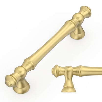Amerdeco 10 Pack Brushed Gold Cabinet Pulls 3.75" - color: Brushed Gold, size: 3.75" hole center
