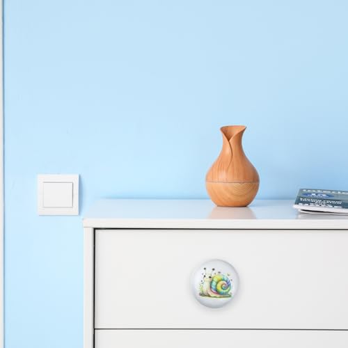 1.5" 8PCS Ceramic Round Cute Fun Unique Cupboard Cabinet Nursery Kids Drawer Dresser Knobs Snail Animal Decorative Drawer Pulls