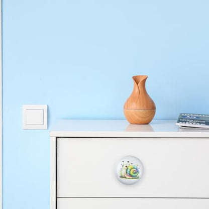 1.5" 8PCS Ceramic Round Cute Fun Unique Cupboard Cabinet Nursery Kids Drawer Dresser Knobs Snail Animal Decorative Drawer Pulls