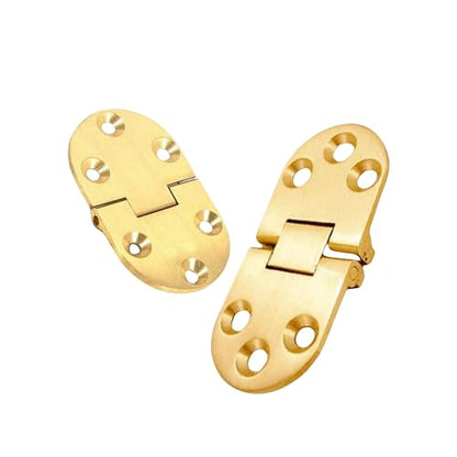 2pcs Solid Brass Hinges, Door Hinge Brass flip Hinges, Folding Tabletop Concealed Hinges, Furniture Hardware with Screws (L:3.15in(80mm)-2Pcs) - size: L:3.15in(80mm)-2Pcs