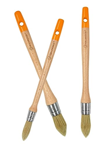 ROLLINGDOG Trim Paint Brush 3PC Trim Brush Set - color: Wooden Handle 3pc Set