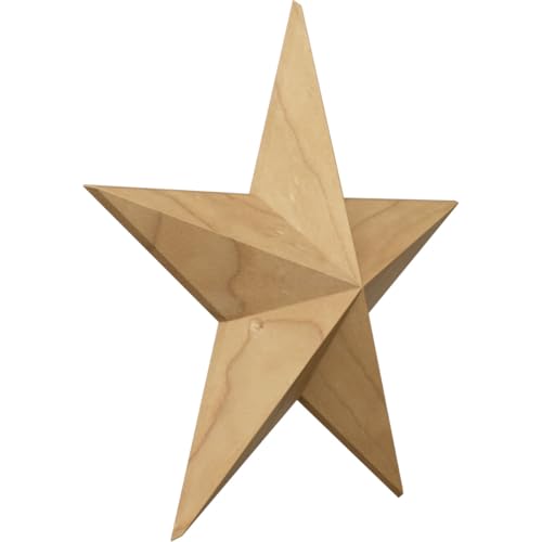 Ekena Millwork ROS02X02GLMA Galveston Star Rosette, 2 3/4"W x 2 3/4"H x 1/2"P, Maple - color: Beige, size: 2 3/4"W x 2 3/4"H x 1/2"P
