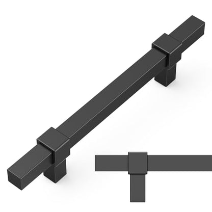 Amerdeco 10 Pack 3.75 Inch 96mm Matte Black Cabinet Pulls Zinc Alloy Heavy Duty Modern Kitchen Cabinet Handles Drawer Pulls Hardware for Cabinets Cupboard Dresser Wardrobe ZH0087 - color: Matte Black, size: 3.75"/96MM Hole Center