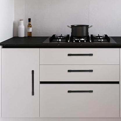 10 Pack 5 Inch(128mm) Kitchen Cabinet Handles Matte Black Cabinet Pulls Alloy Drawer Pulls Solid Cabinet Hardware - color: Matte Black, size: 5'' Hole Center(128mm)